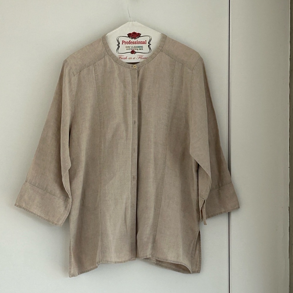 Eileen Fisher Tan Button Down Shirt